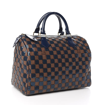 Louis Vuitton Damier Paillettes Speedy 30 Blue 3 of 12