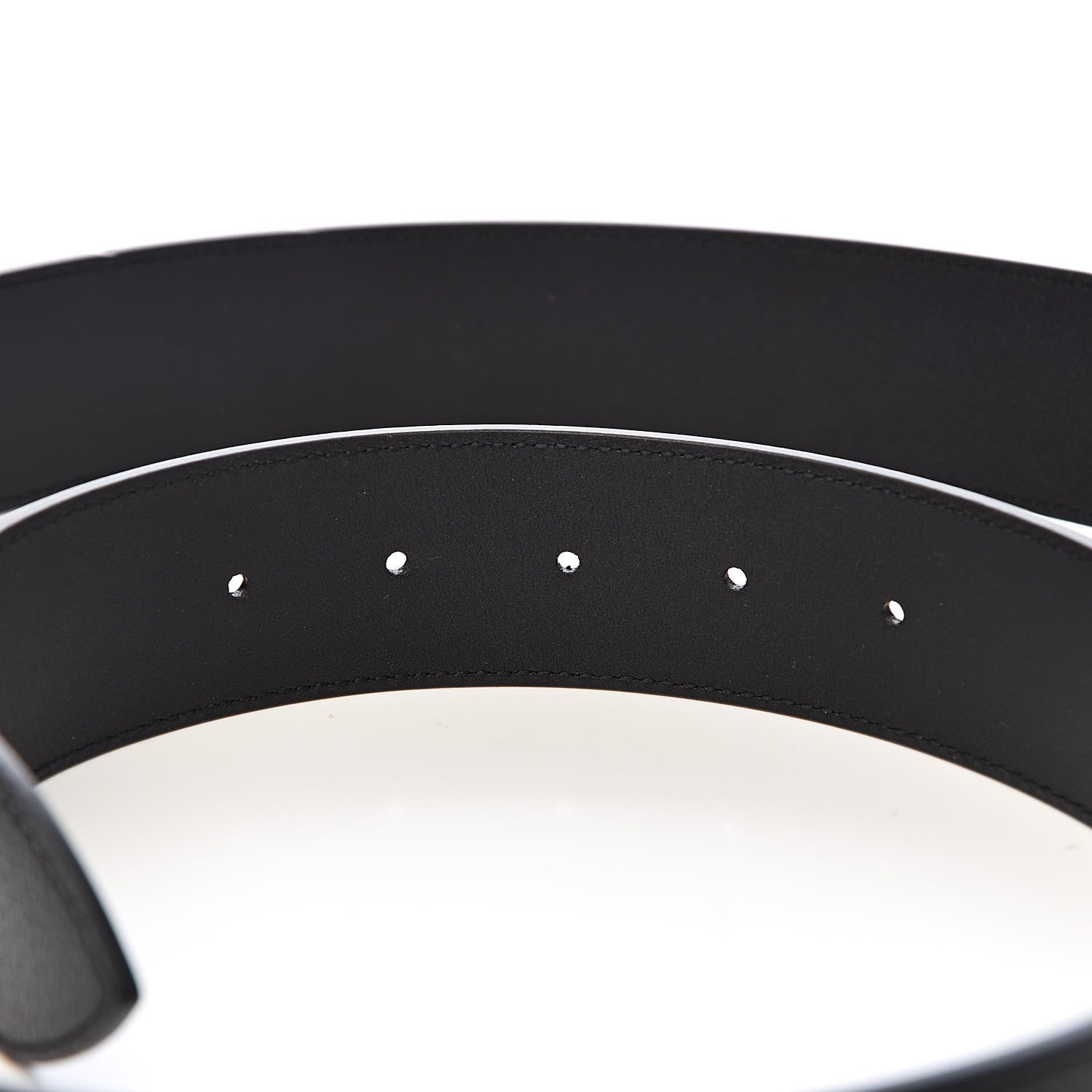 Gucci Textured Dollar Calfskin Nickel Double G 40mm Belt 100 40 Black 6 of 6