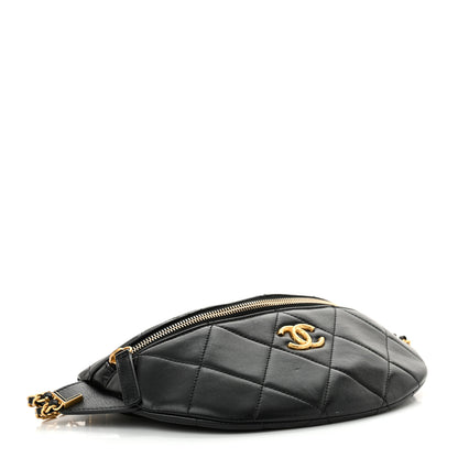 Chanel Lambskin Enamel Quilted Waist Bag Black 4 of 10