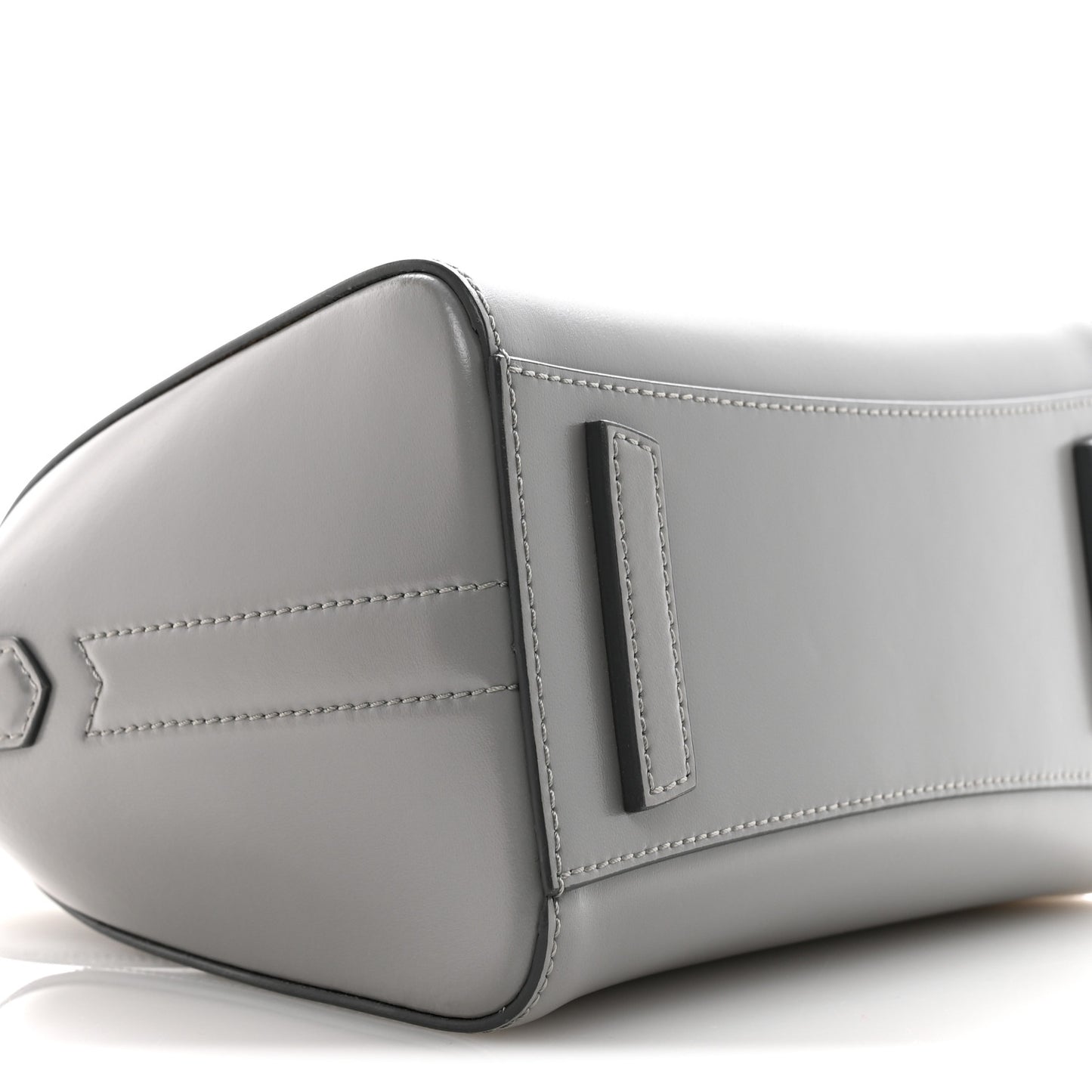 Shiny Lord Calfskin Mini Antigona Pearl Grey
