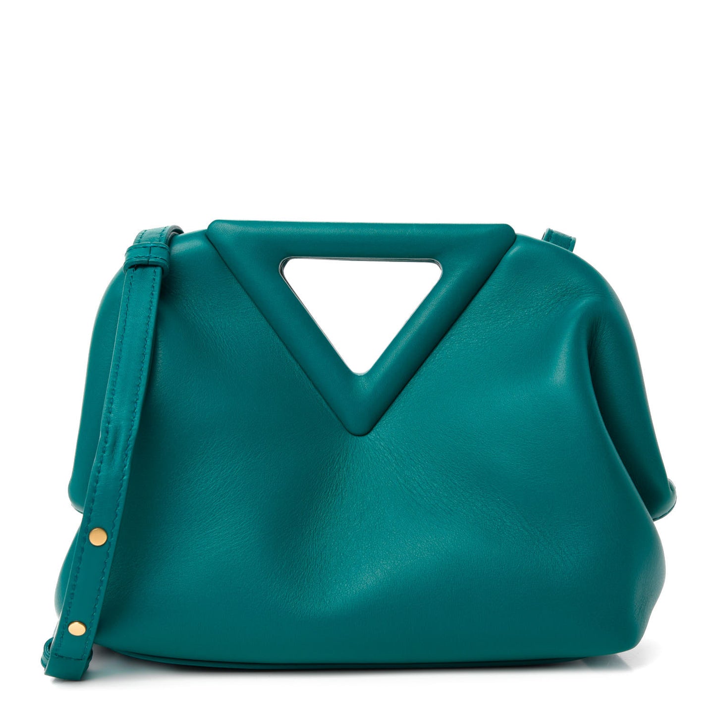 Calfskin Small The Point Triangle Bag Mallard