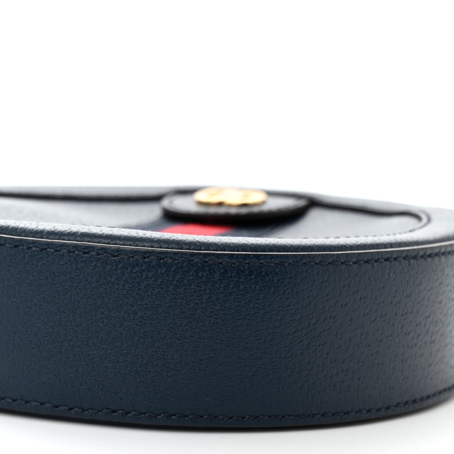 Gucci Soft Textured Calfskin Web Mini Ophidia Round Shoulder Bag Blue Agata 10 of 11