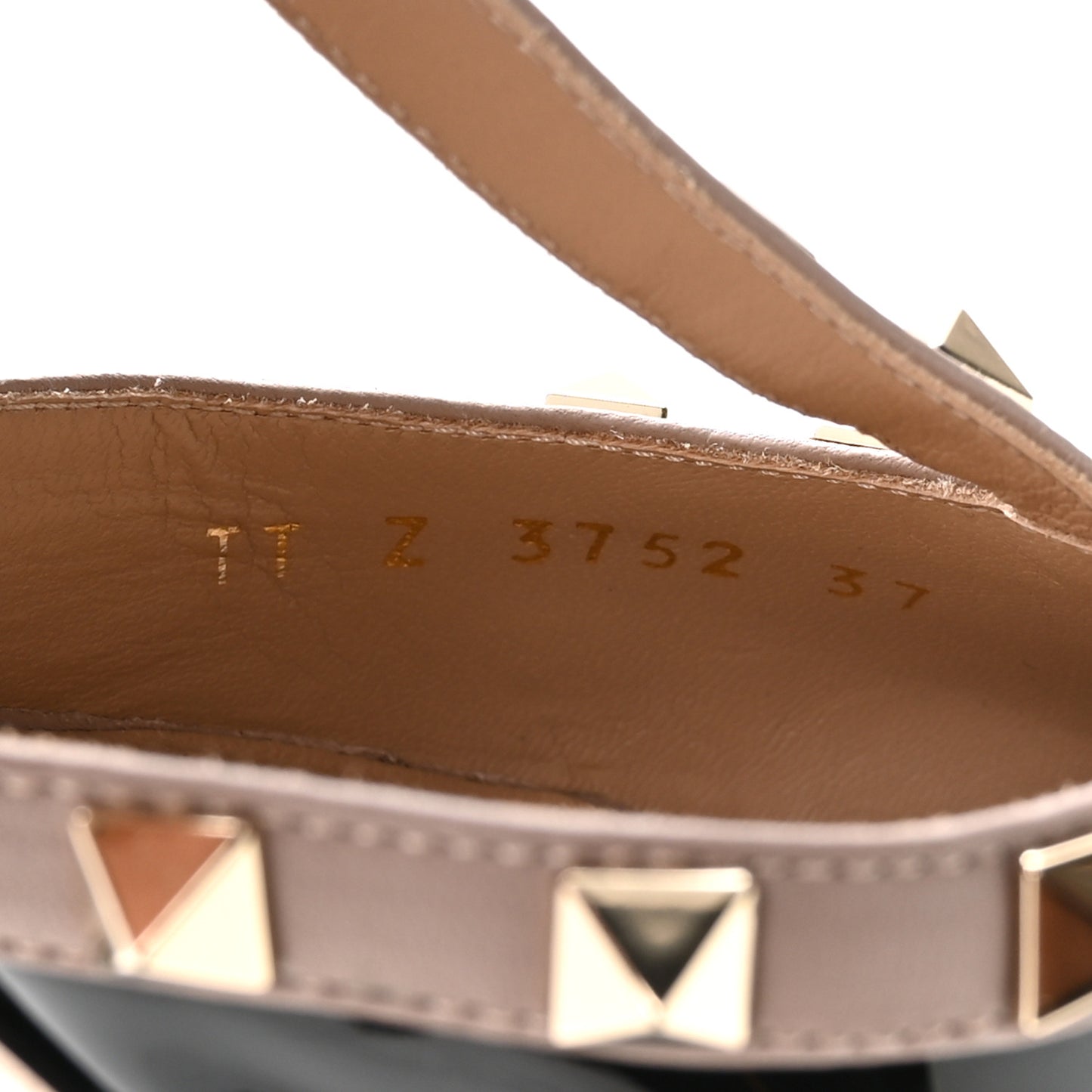 Patent Nappa Rockstud Ankle Strap 65mm Pumps 37 Black Poudre