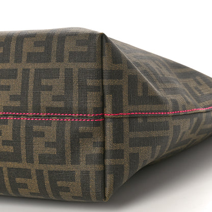 Fendi Zucca Spalmati Vitello Elite Small Roll Tote Tobacco Ciclamino 8 of 17