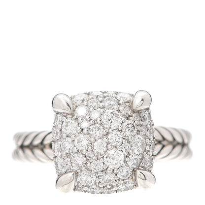 David Yurman Sterling Silver Diamond 11mm Chatelaine Pave Ring 49 4.75 1 of 5