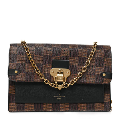 Louis Vuitton Damier Ebene Vavin Chain Wallet Black 1 of 9