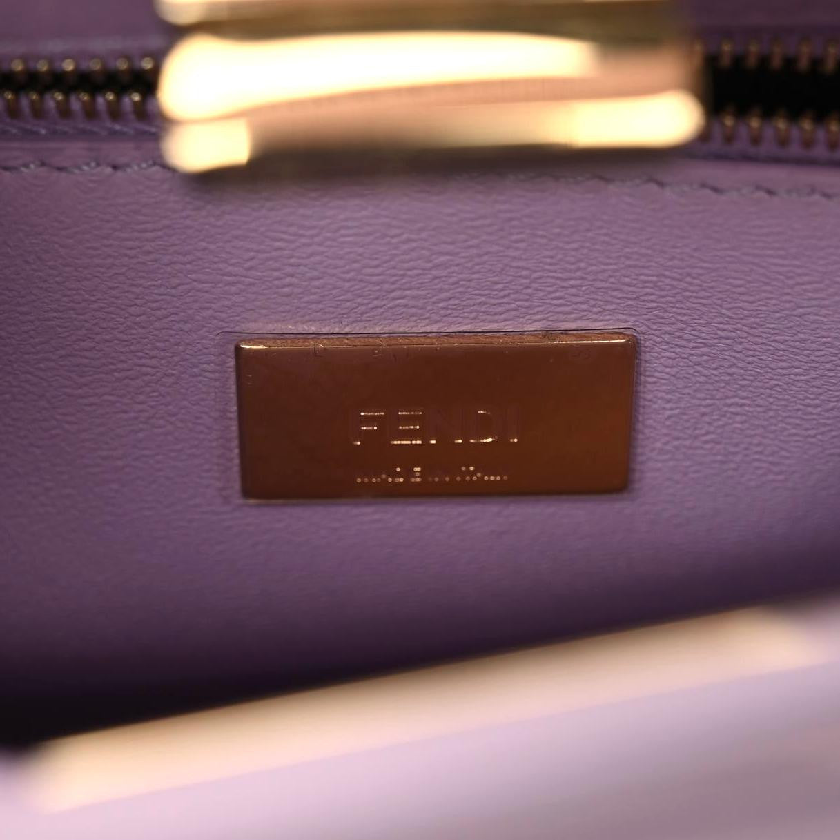 Fendi Nappa Apolo XS Peekaboo Iconic Satchel Anemone 12 of 12