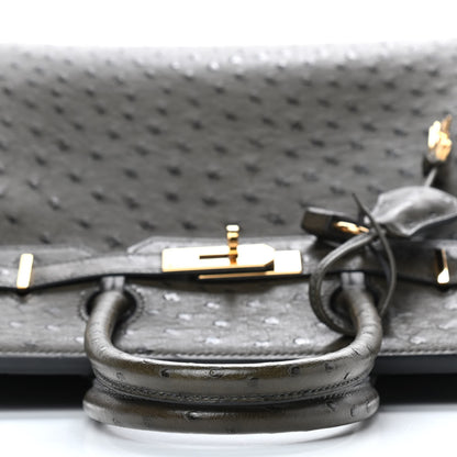 Hermes Ostrich Birkin 30 Vert Olive 9 of 32
