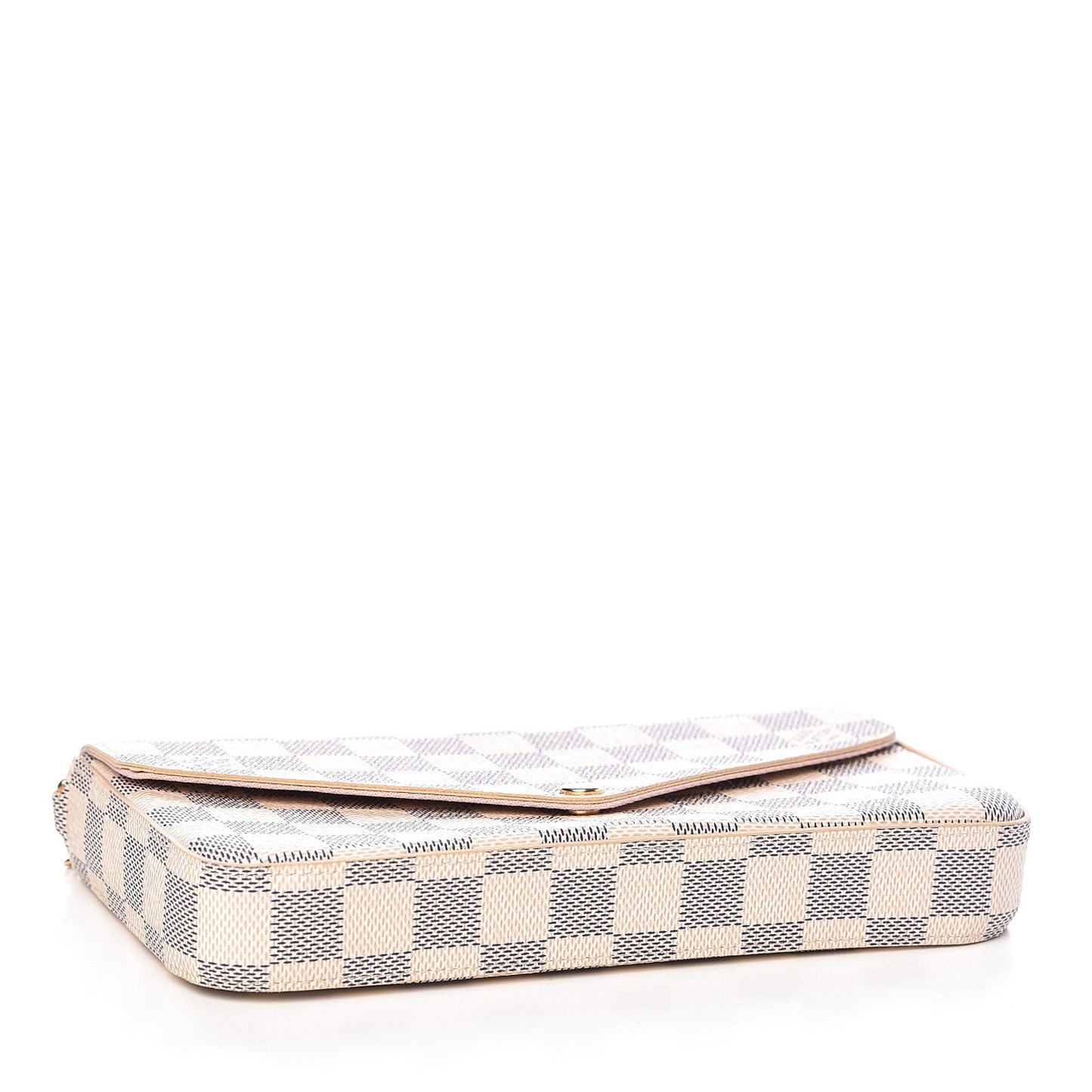 Damier Azur Pochette Felicie Chain Wallet Rose Ballerine