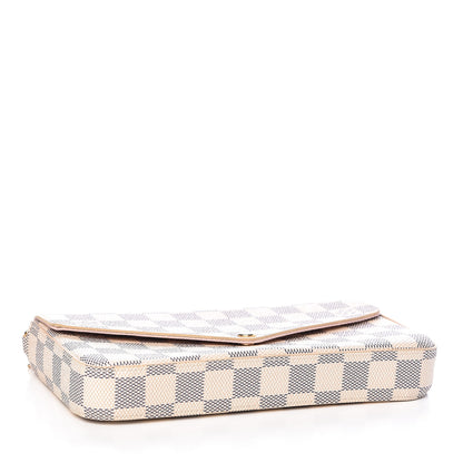 Louis Vuitton Damier Azur Pochette Felicie Chain Wallet Rose Ballerine 5 of 13