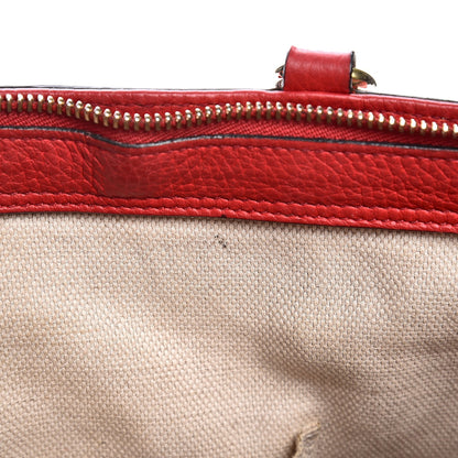 Gucci Pebbled Calfskin Small Soho Top Handle Bag Red 16 of 17