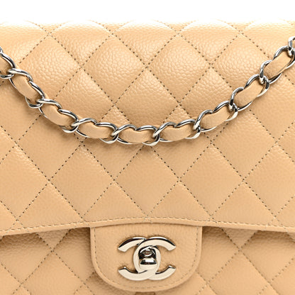 Chanel Caviar Quilted Medium Double Flap Beige 8 of 10