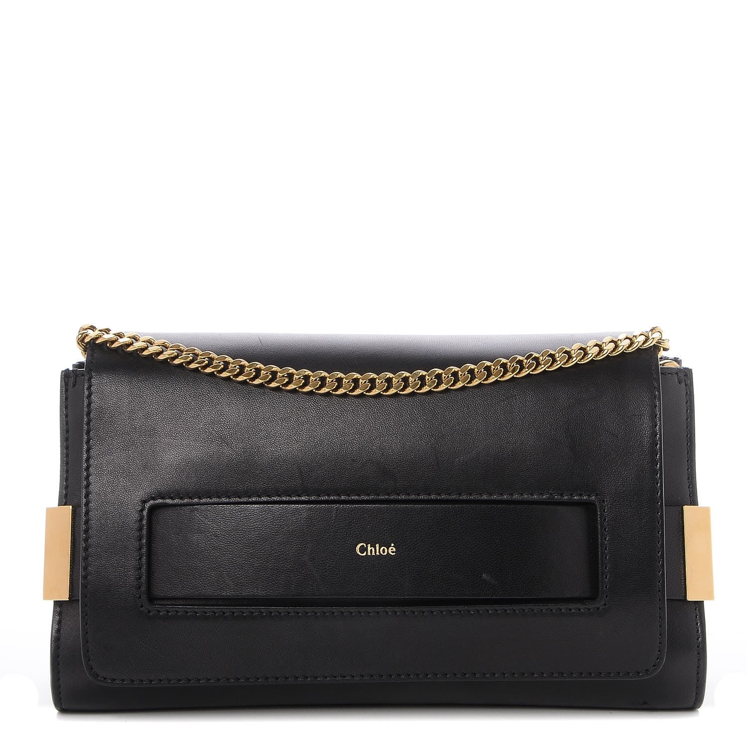 Chloe Lambskin Medium Elle Chain Clutch Black 1 of 9