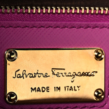Salvatore Ferragamo Printed Calfskin Ginny Shoulder Bag Fuchsia 11 of 13