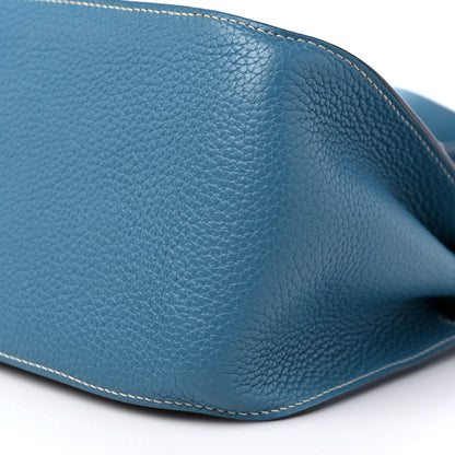 Hermes Taurillon Clemence Jypsiere 28 Blue Jean 9 of 13
