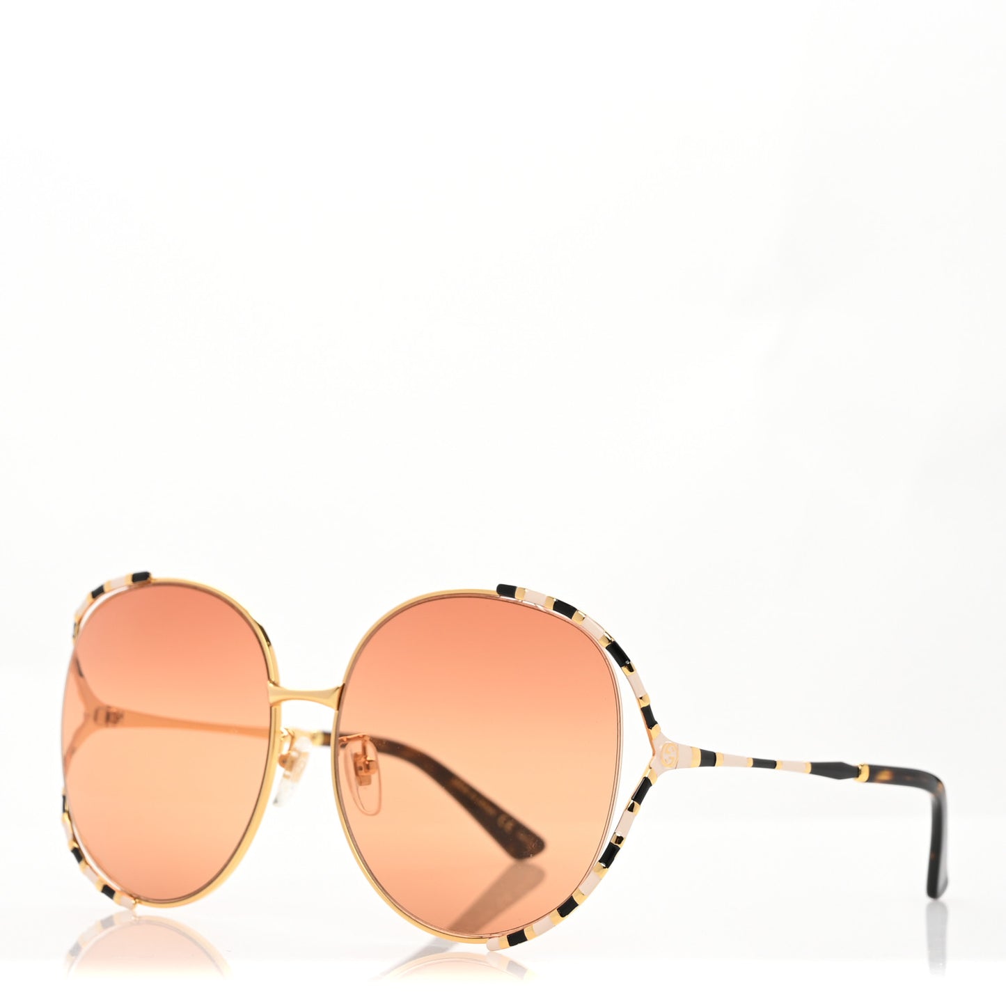 Metal Round Frame GG0595S Sunglasses Gold Black
