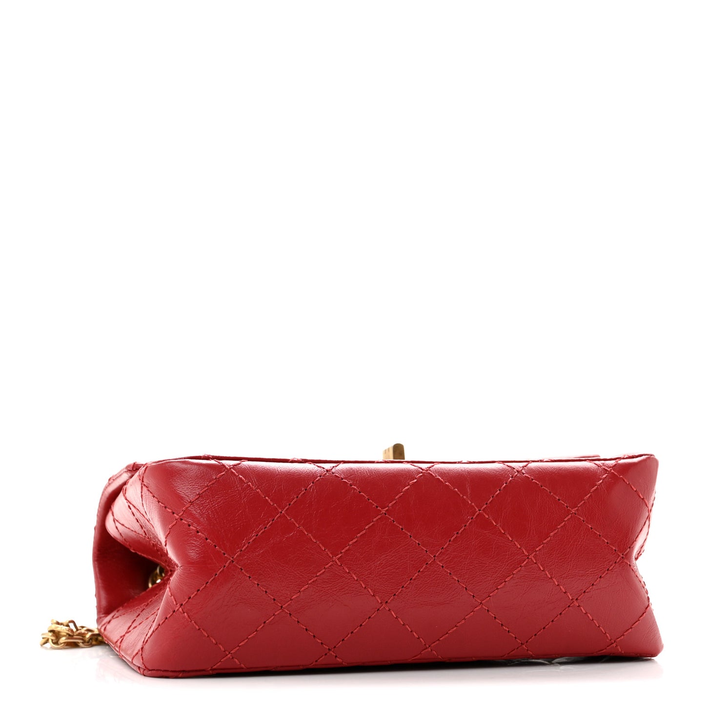 Aged Calfskin Quilted 2.55 Reissue Mini Flap Red