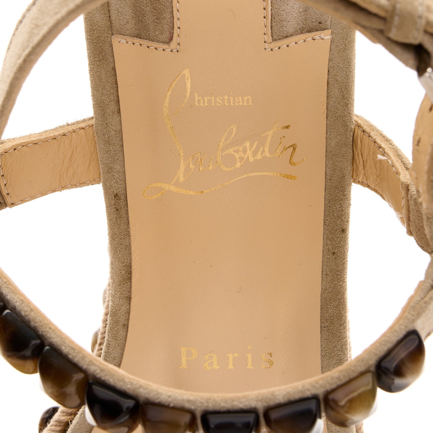 Christian Louboutin Suede Cataclou 60 Platform Sandals 40 Sable 8 of 8
