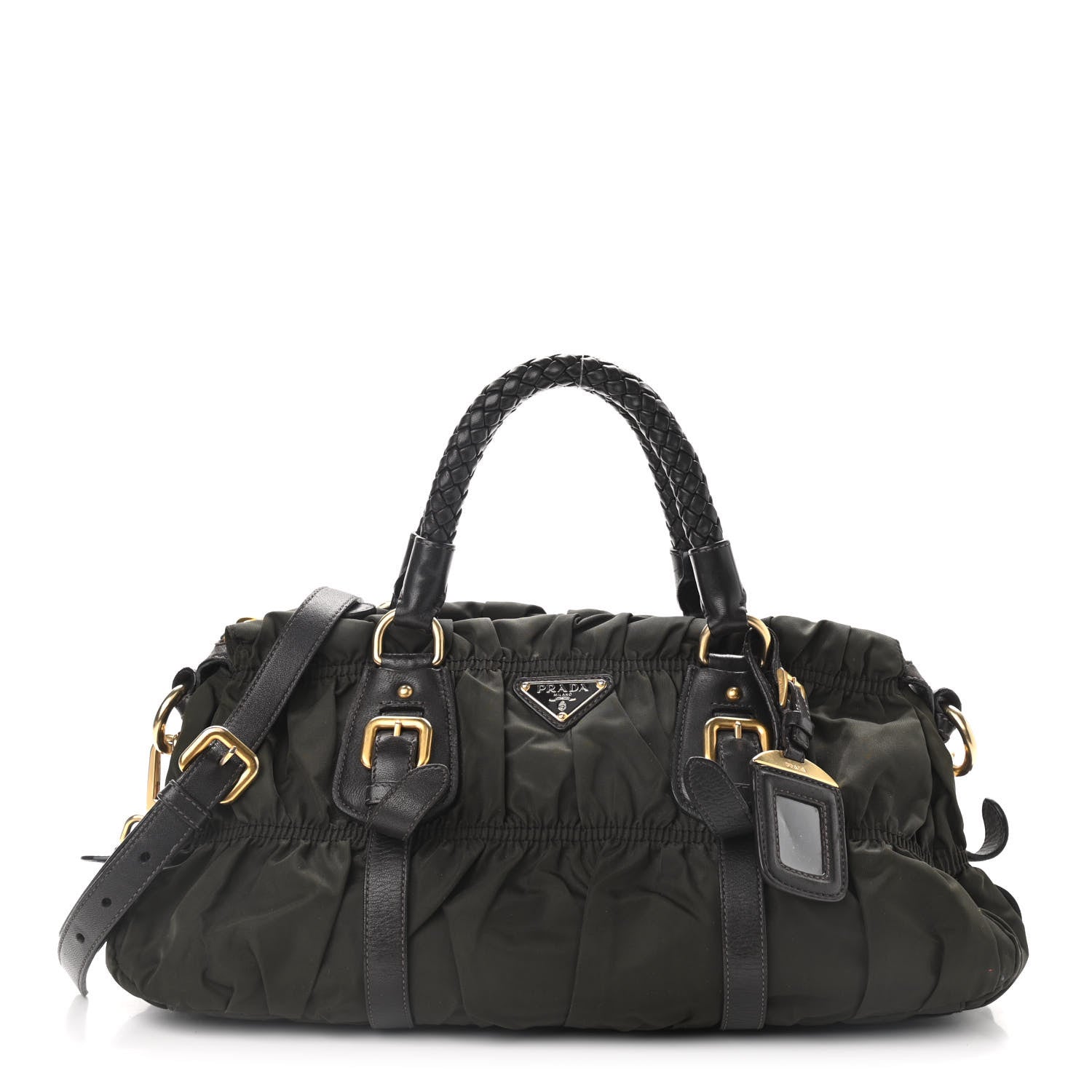 Prada Tessuto Nylon Gaufre Shopping Satchel Fumo 1 of 14