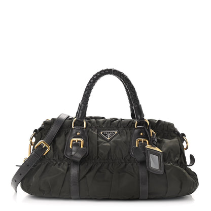 Prada Tessuto Nylon Gaufre Shopping Satchel Fumo 1 of 14
