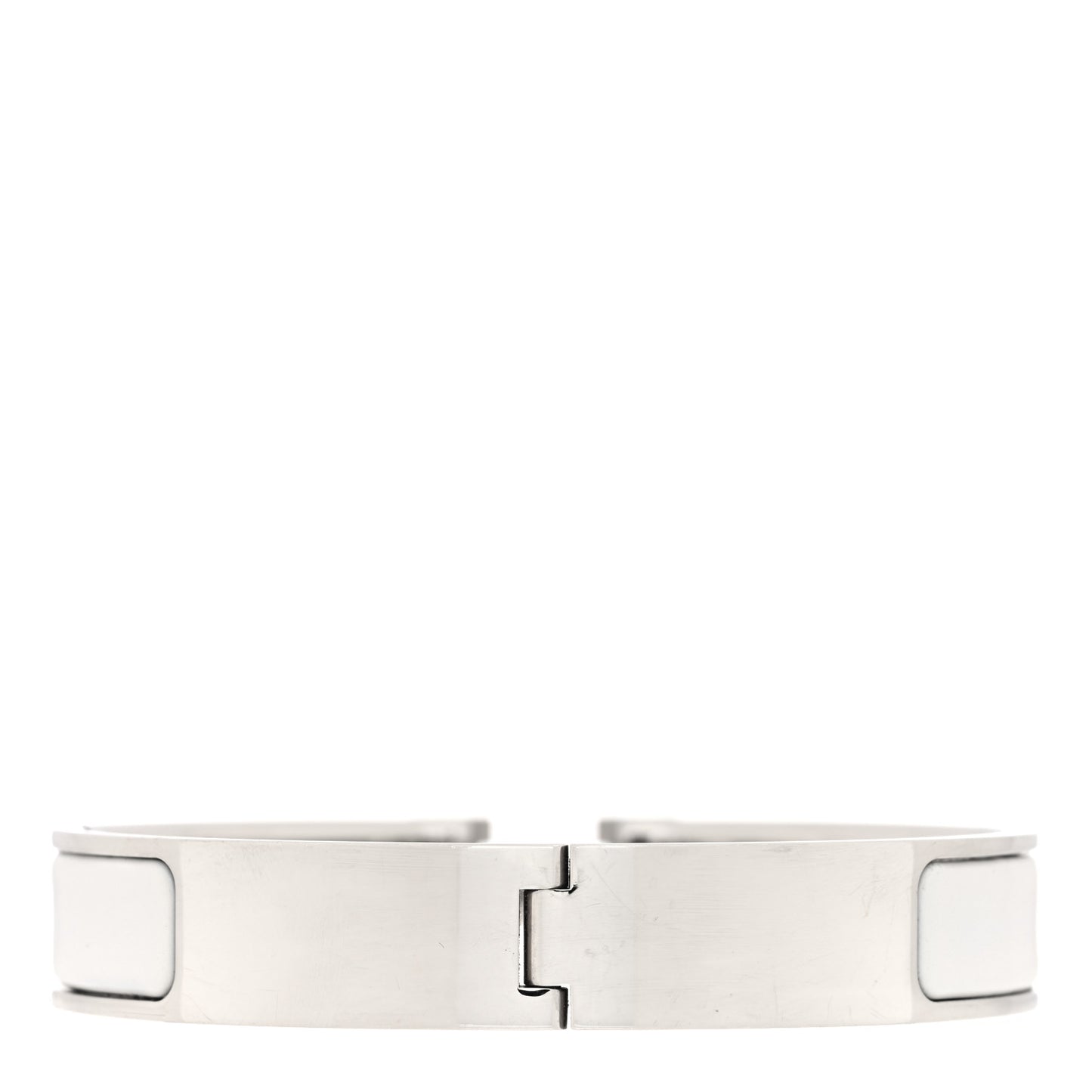 Enamel Narrow Clic Clac H Bracelet GM White