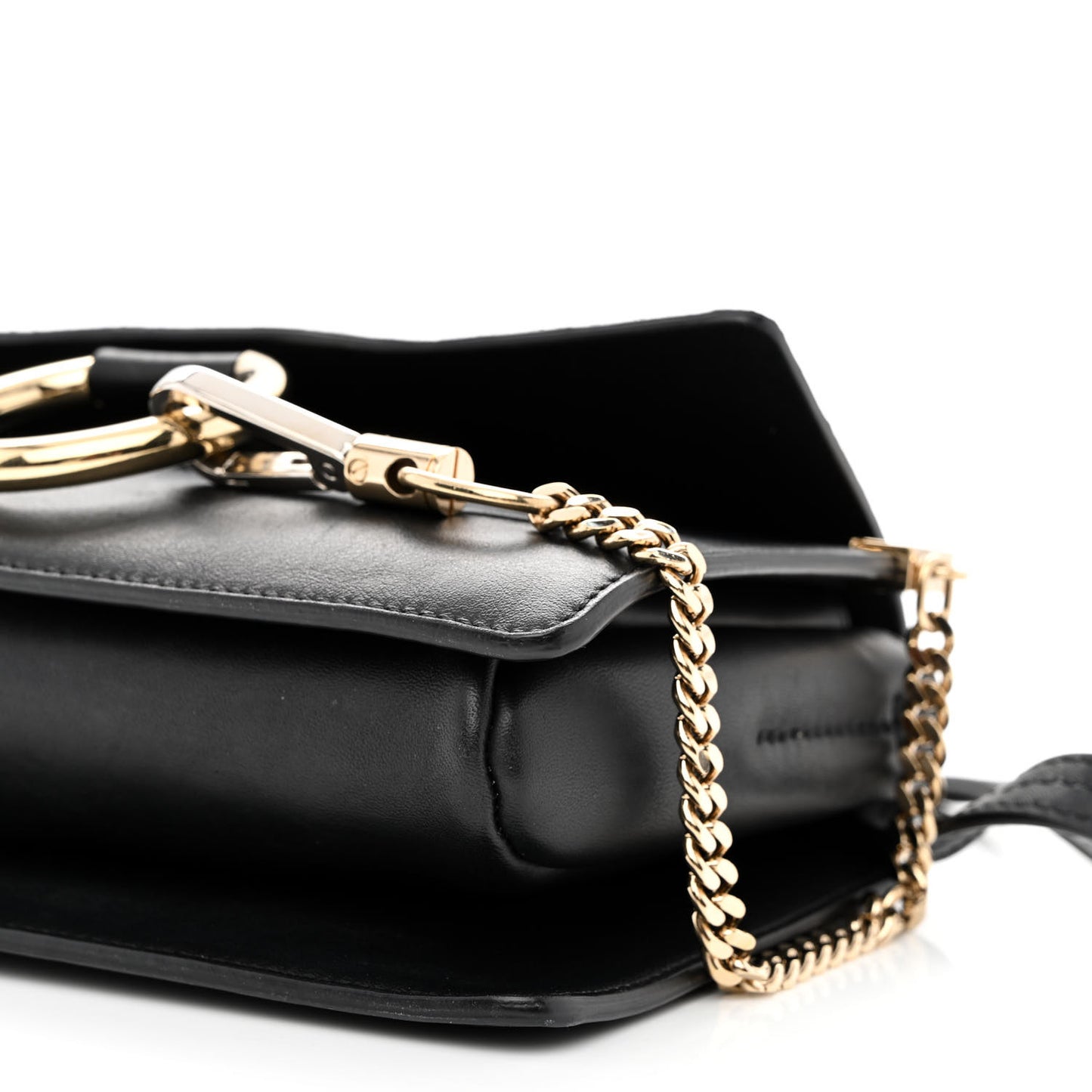 Suede Calfskin Small Faye Shoulder Bag Black