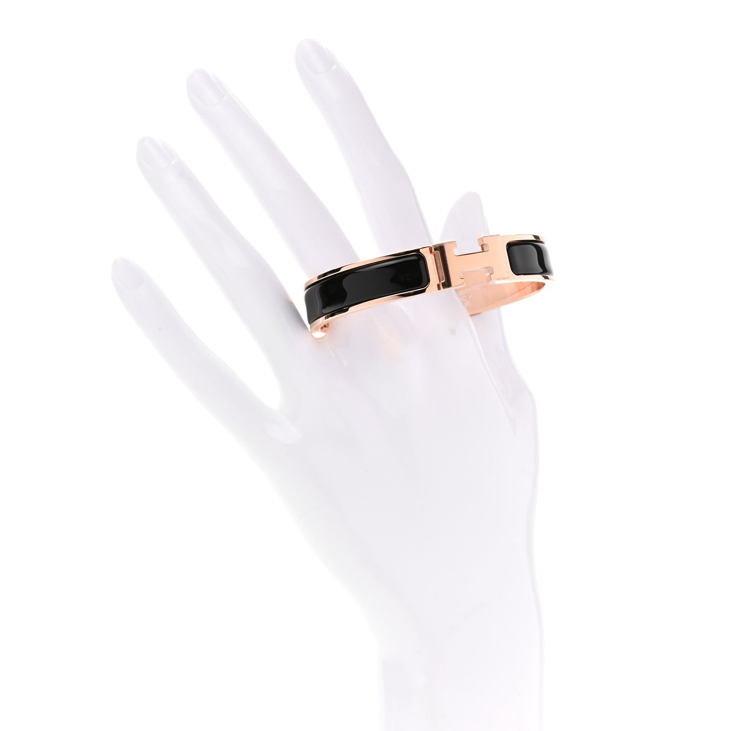 Enamel Narrow Clic Clac H Bracelet GM Black