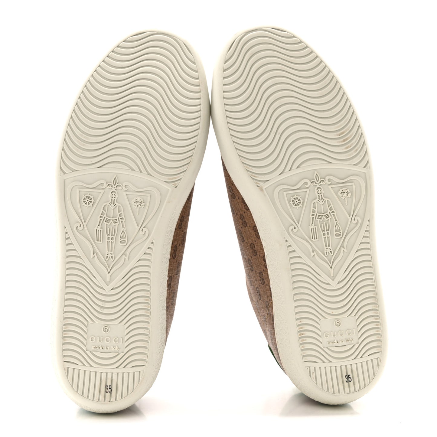 X DISNEY Mini Vintage GG Supreme Monogram Mickey Mouse Womens Ace Sneakers 35 Beige Vintage Sun Oil