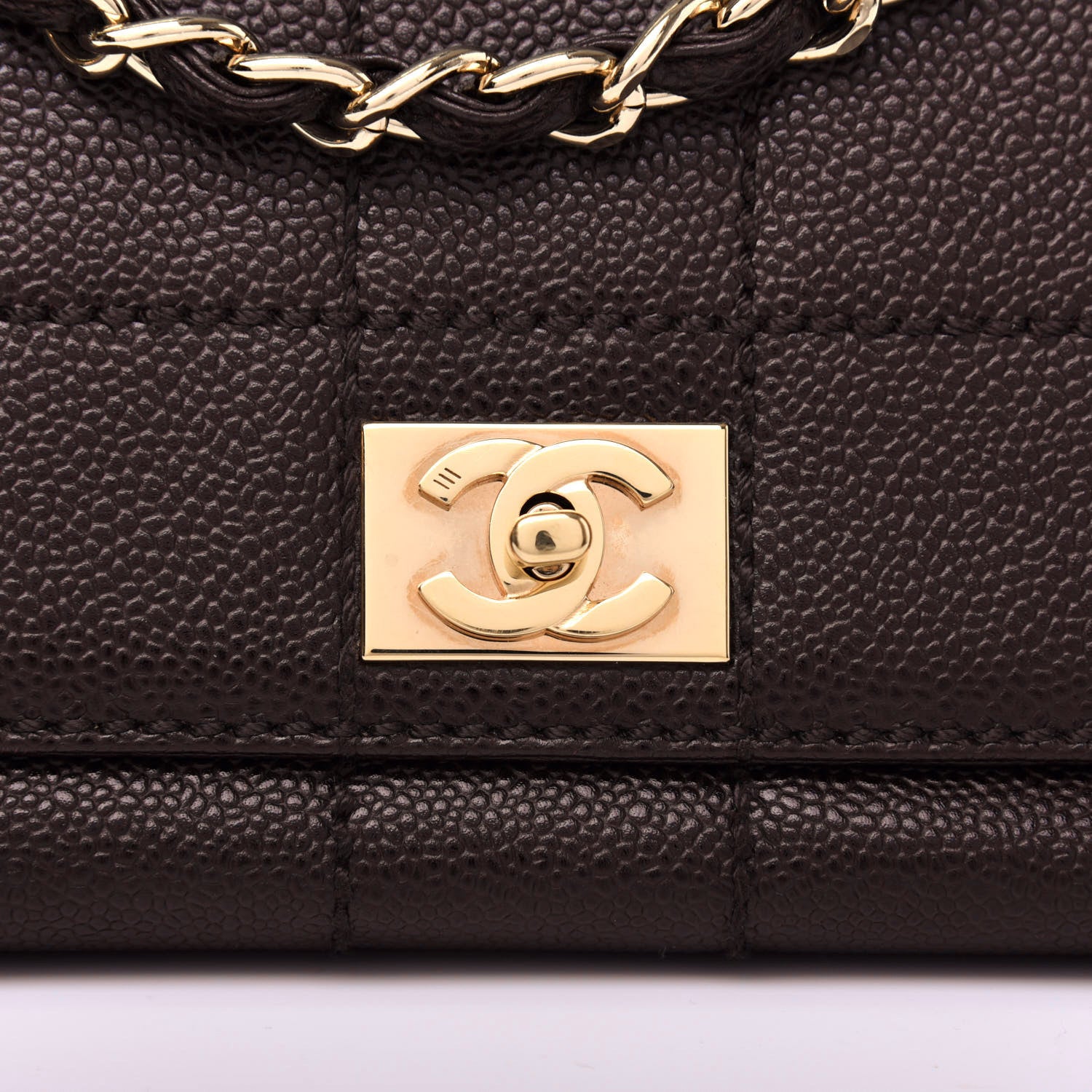 Chanel Caviar Square Stitched Medium Flap Brown 10 of 10