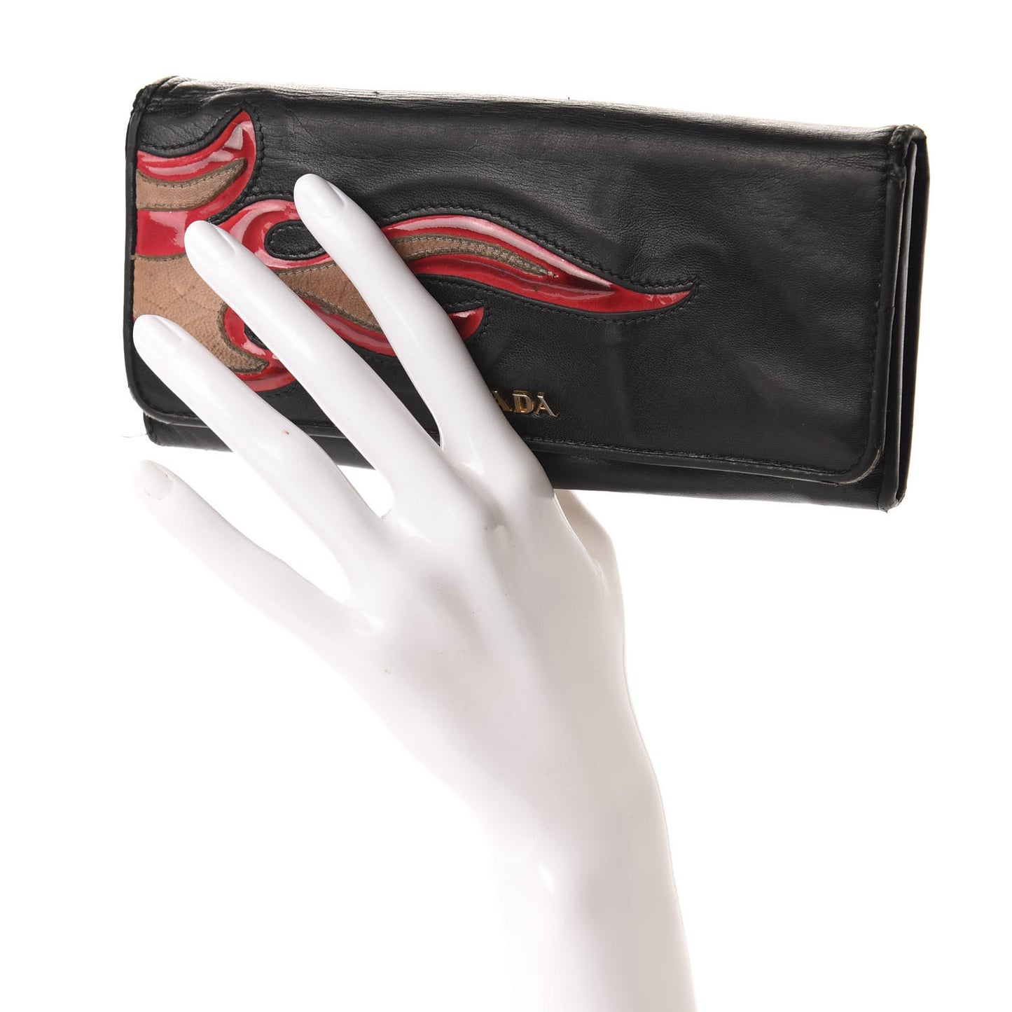 Nappa Flame Continental Flap Wallet Black