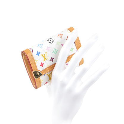 Louis Vuitton Monogram Multicolor Porte-Monnaie Plat Coin Purse White 2 of 7