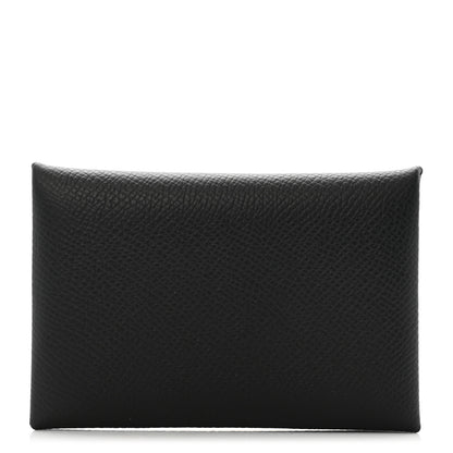 Hermes Epsom Calvi Card Case Black 1 of 8