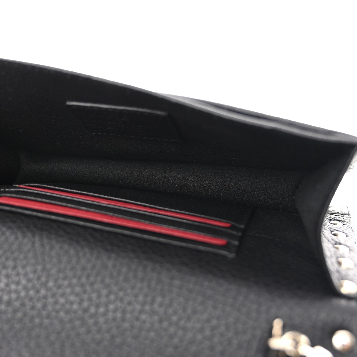 Valentino Garavani Pebbled Calfskin Rockstud Envelope Wallet on Chain Black 6 of 11