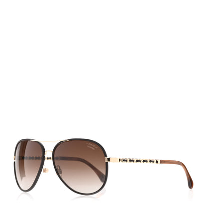 Chanel Metal Polarized Pilot Winter Sunglasses 4219-Q Brown 1 of 8