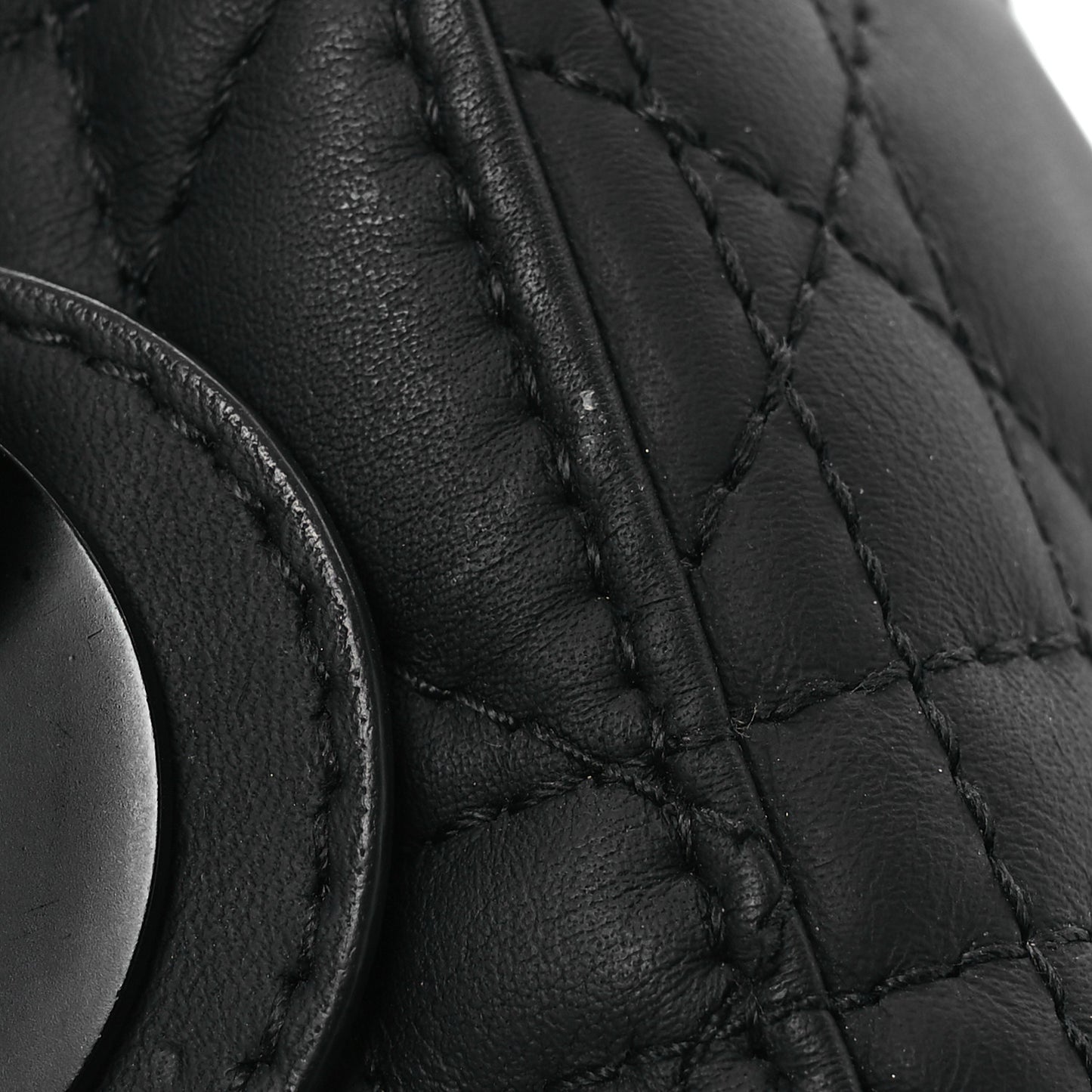 Ultra Matte Calfskin Cannage Mini Lady Dior Black