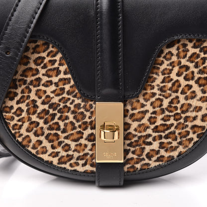 Celine Pony Hair Calfskin Leopard Print Besace 16 Black Naturals 10 of 11