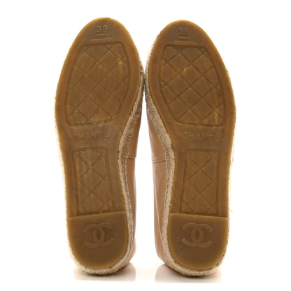Chanel Lambskin CC Espadrilles 38 Beige Black 5 of 9