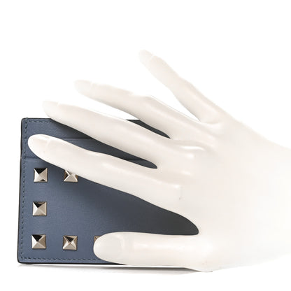 Valentino Garavani Vitello Rockstud Card Holder Niagara 2 of 9