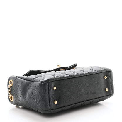 Chanel Caviar Calfskin Quilted Small Top Handle Flap Black 4 of 11