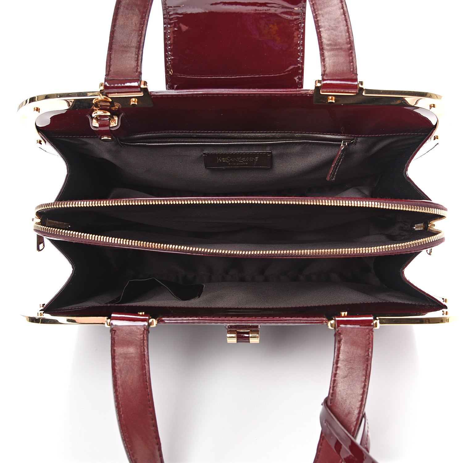 Saint Laurent Patent Calfskin Large Uptown Burgundy 4 of 13