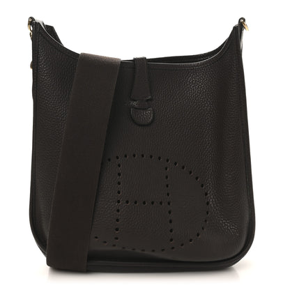Hermes Taurillon Clemence Evelyne II PM Chocolate 1 of 9
