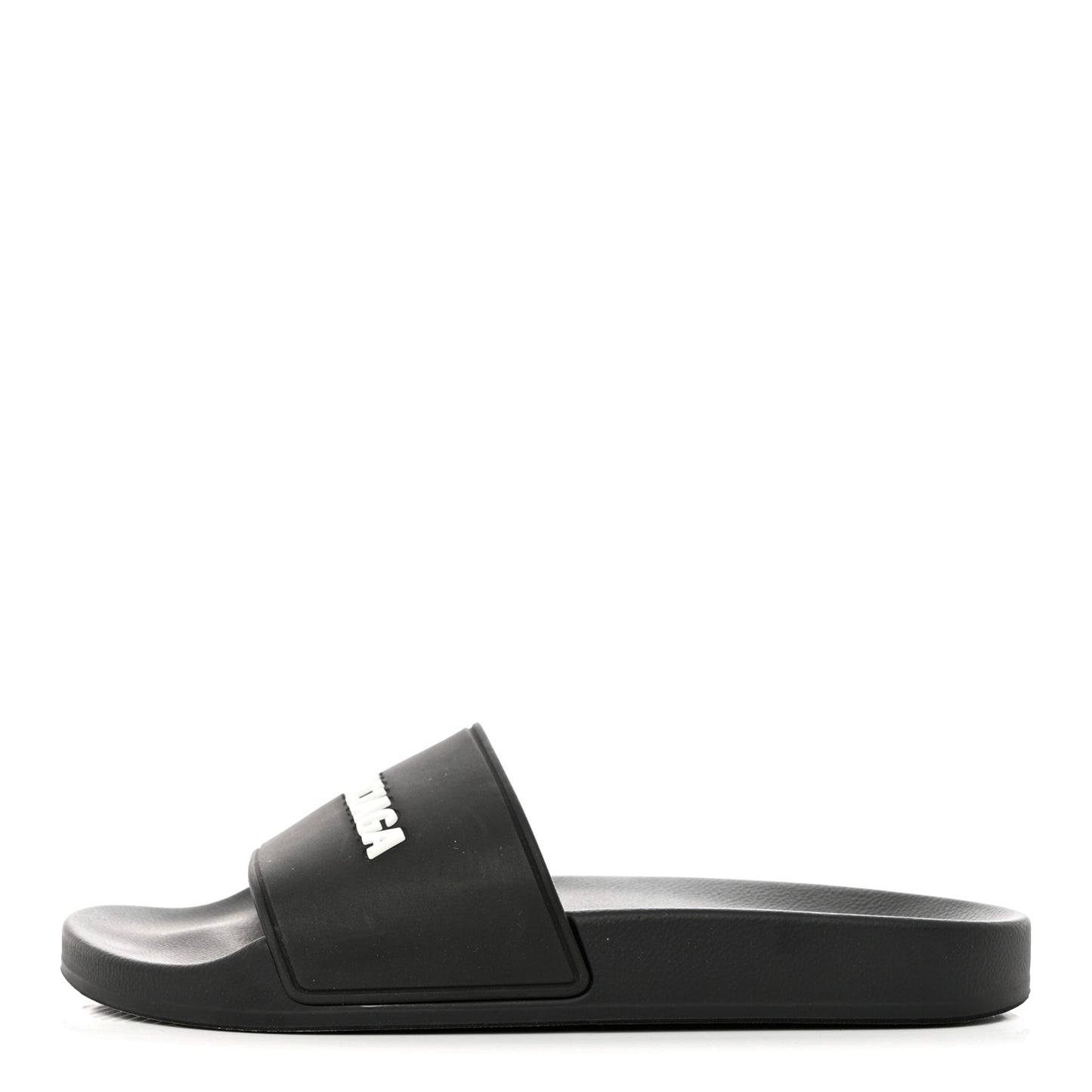 PVC Logo Mens Pool Slide Sandals 38 Black White