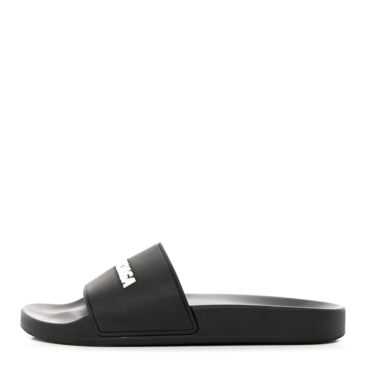 Balenciaga PVC Logo Mens Pool Slide Sandals 38 Black White 1 of 10