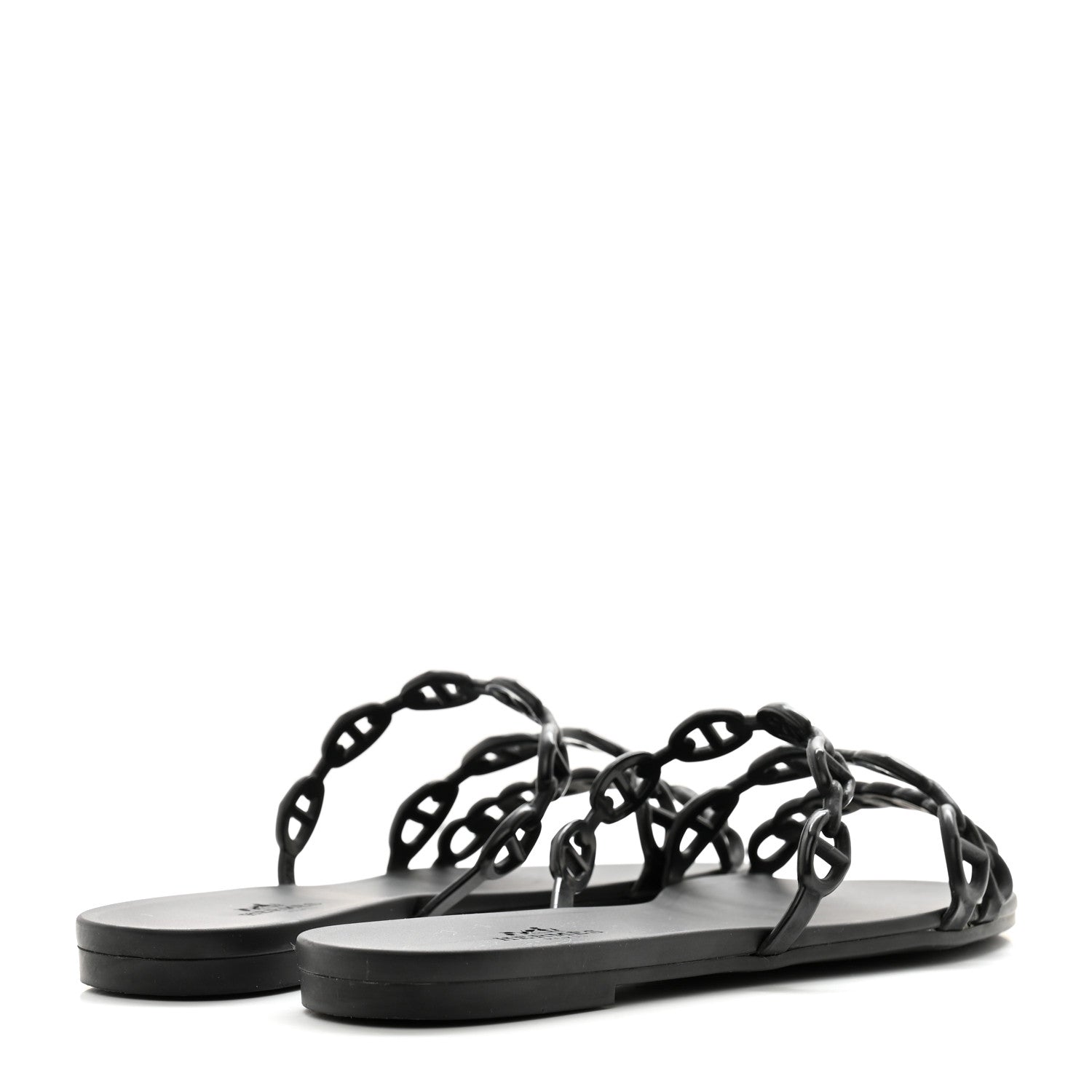 Hermes Rubber Chaine d'Ancre Rivage Sandals 35 Black 4 of 8