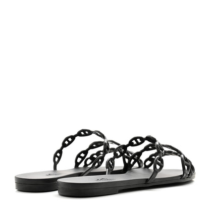 Hermes Rubber Chaine d'Ancre Rivage Sandals 35 Black 4 of 8