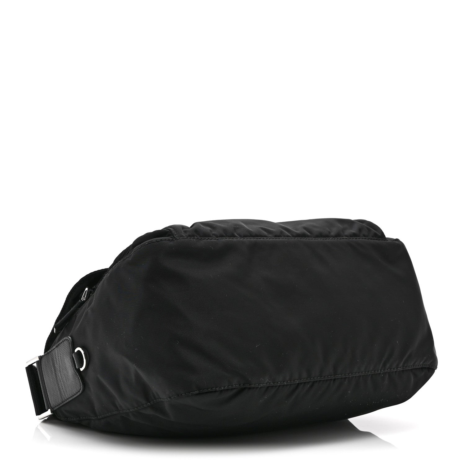 Prada Re-Nylon Vela Saffiano Pocket Double Buckle Messenger Shoulder Bag Black 5 of 11
