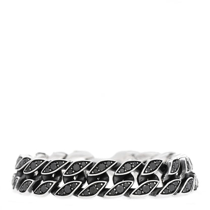 David Yurman Sterling Silver Black Diamond Curb Chain Bracelet 1 of 5