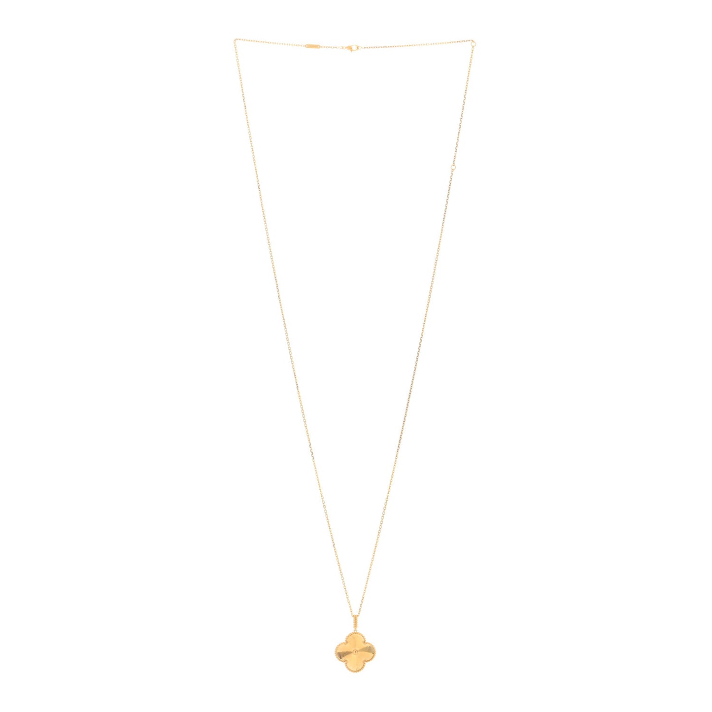 18K Yellow Gold Guilloche Magic Alhambra Long Necklace
