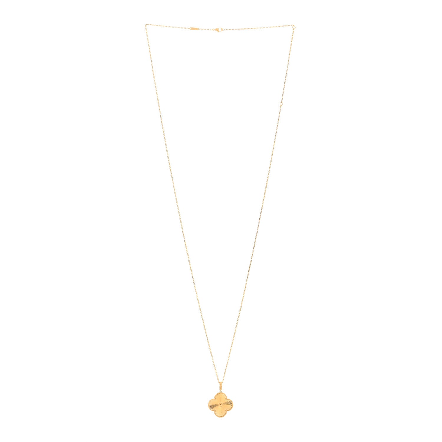 Van Cleef & Arpels 18K Yellow Gold Guilloche Magic Alhambra Long Necklace 2 of 4