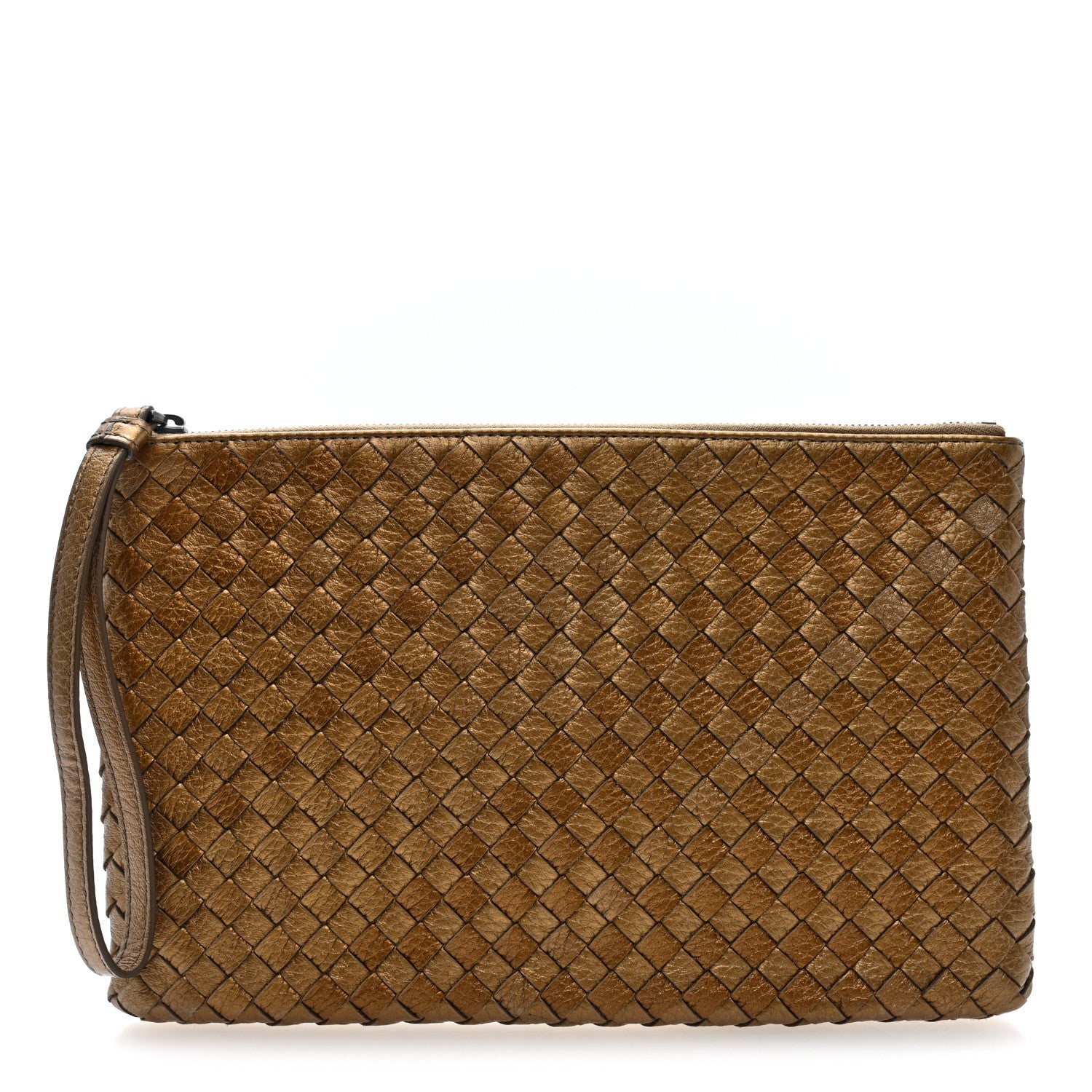 Bottega Veneta Nappa Intrecciato Zip Pouch Gold 1 of 6